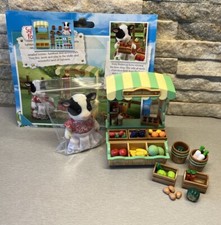 Sylvanian Farm Shop Stall Fruit & Veg Farmer's Market Cow Flair Calico Critters