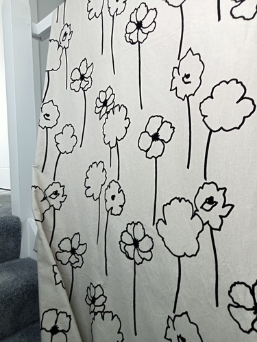 Cream linen curtain - curtain, remnant