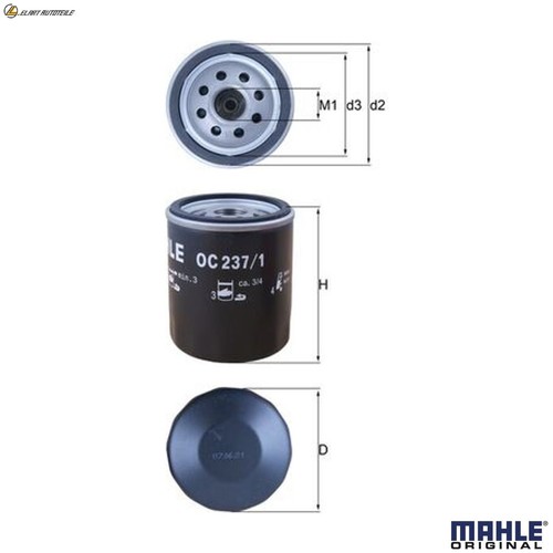 Oil filter 237 for - filter, 237/1