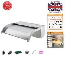 30cm Stainless Steel Waterfall Blade - Curved Spillway for Garden Oasis