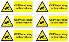 CCTV Taxi Bus vehicle warning sticker sign X 6  8cmx3cm video recording decal