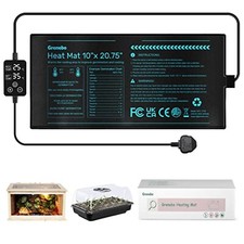 Grenebo Seedling Heat Mat with Dual Display Digital Thermostat Heated Propagator