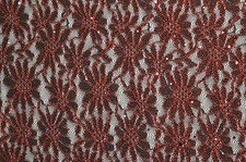 RED EMBROIDERED SEQUIN FLORAL