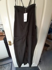 MONKI WIDE LEG BLACK DUNGAREES