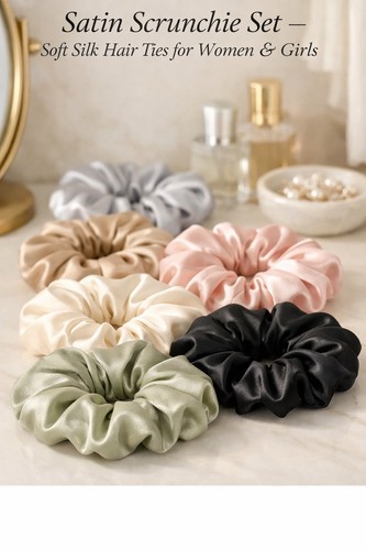 Satin scrunchie set - satin, soft