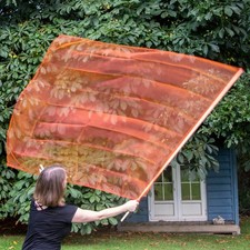worship dance Fire Organza flag/ church Christian movement orange banner UK MADE
