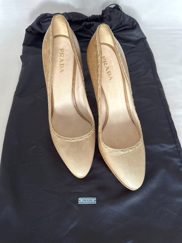 Prada metallic gold leather - metallic,