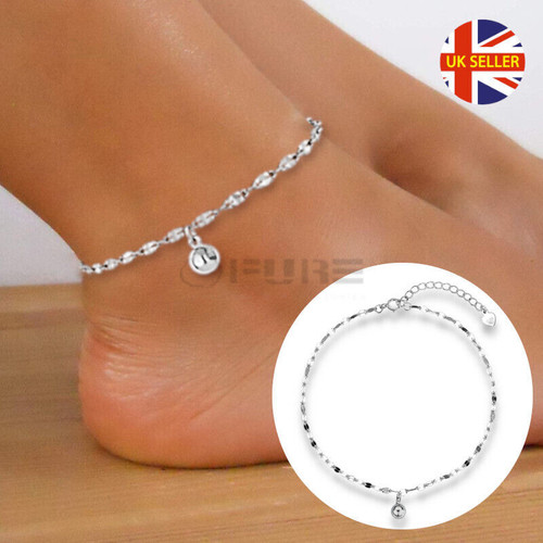 Silver lace linked chain - lace, ankle