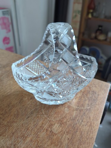 Vintage lead crystal basket - lead,