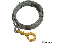Winch Wire Rope - Recovery Winch Cable -12mm Dia With Swivel Self Locking Hook 