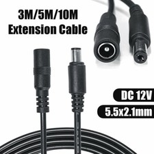 Power Extension Cable for 12V DC 3m 10m 20m CCTV LED & Adapters 2.1mm*5.5mm Jack