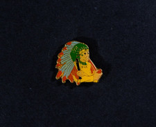 Vintage Native American With Police Baton Pin Badge