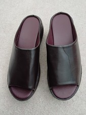 Size 6 Wedge Mules. New. Dark Brown.