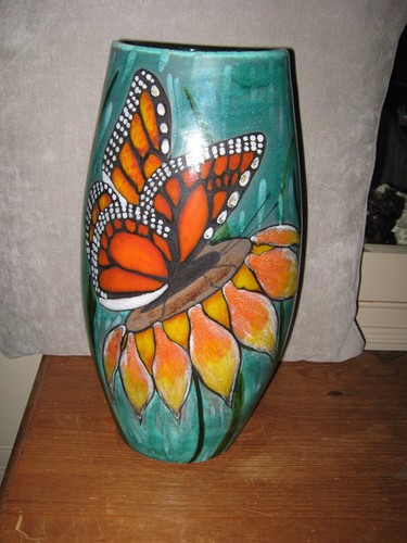 Large poole pottery vase - vase, by