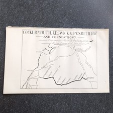 Original 1918 Railway map of Cockermouth Keswick and Penrith Railway General Map