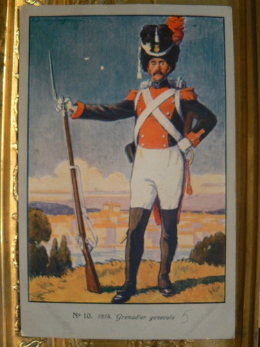 Old postcard swiss grenadier - postcard,