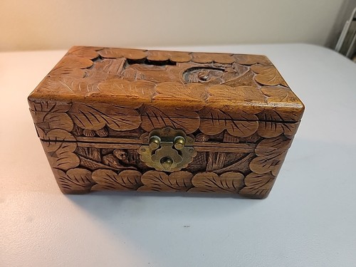 Small camphor wood chest hand - wood, chest,