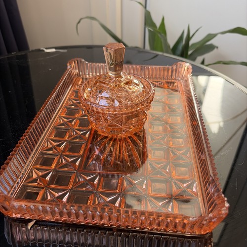 Vintage peach pink - peach, glass
