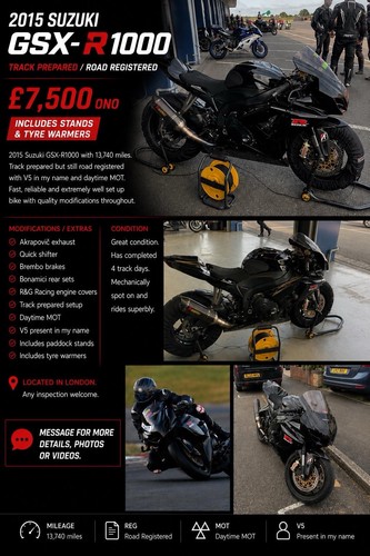 Gsxr1000 2015 track bike - track,