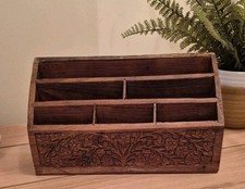Hand Carved Wooden Letter Rack