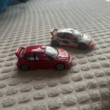 Red and Racing Stripe Realtoy Peugeot 206 WRC Toy Cars 1:64