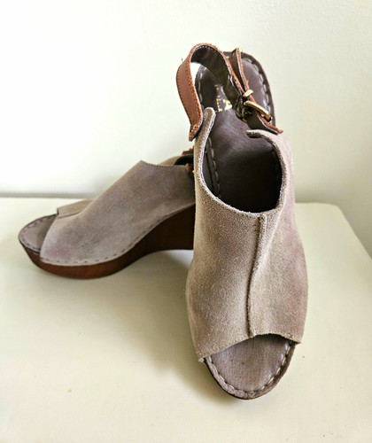 Moda pelle suede slingback - in,