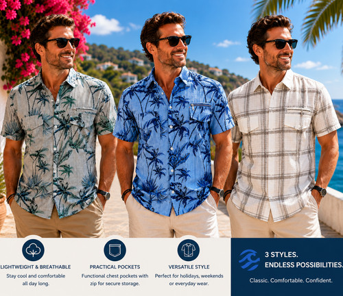 Mens linen shirts style short - linen,