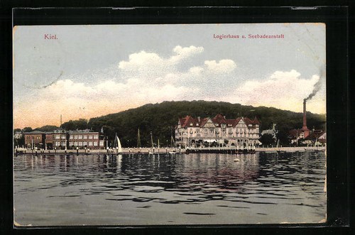 Postcard kiel lodging house - postcard, kiel,