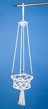 Handmade Plant Hanger White, Cotton Macrame Length 85cm for Pot Diameter 16cm