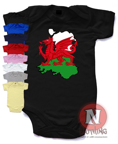 Welsh dragon wales babygrow - welsh,