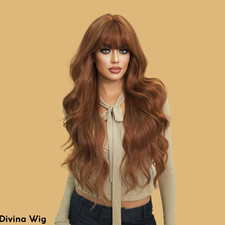 28" Terra Cotta Brown Wavy Wig
