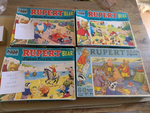 Vintage 1970 rupert bear - 4x,