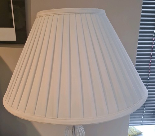 Large white lamp shade pleated - white,
