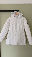Steve Madden White Puffer Jacket Coat Hooded Fur Lined Size Small