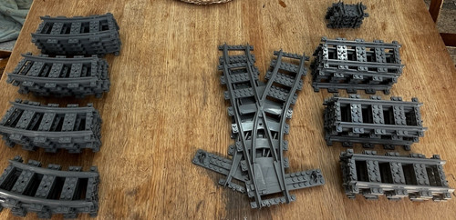 Lego grey train track - lego, bulk