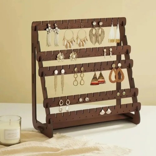 Retro wooden earring holder - retro,