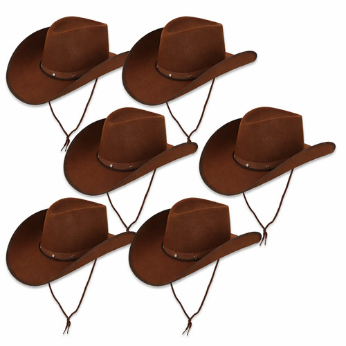Brown cowboy hat pack - -, 6