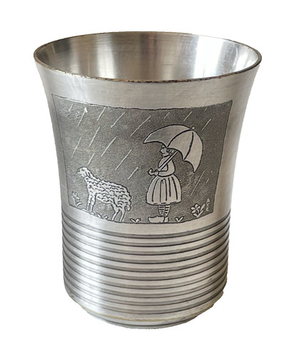 Engraved silver metal baptism - silver,