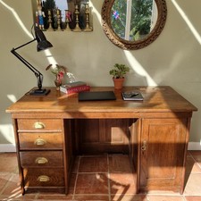 Original Vintage 1930s Pedestal Desk Schppl Head Teachers Desk Free Delivery