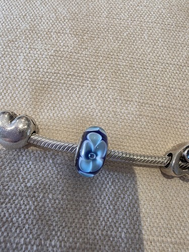 Blue glass bead charm - bead, bracelet