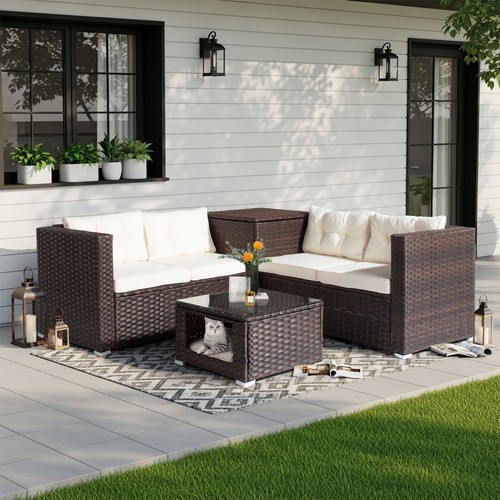 Rattan garden furniture set - rattan,