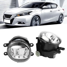 Pair Front Fog Lamp LED Foglight Clear Lens IP68 Water Resistant Universal Auto