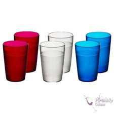 Unbreakable Reusable Polycarbonate Red Clear Blue Tumblers - Great for Children