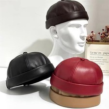 Unisex PU Leather Cap Solid