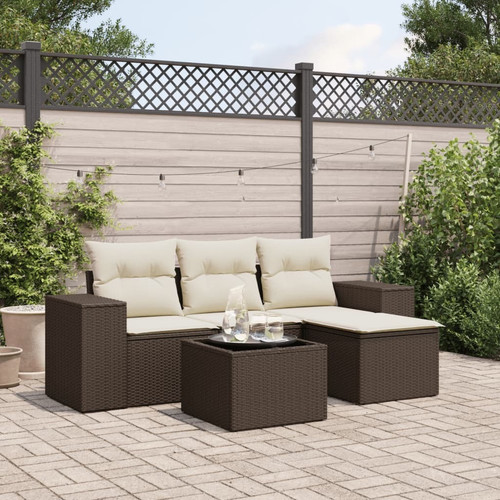 Garden sofa set brown cream - set, brown,
