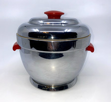 VINTAGE Art Deco Style THERMOS Chrome Ice Bucket Model No. 923