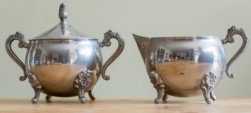 Vintage silver plated lidded - silver,