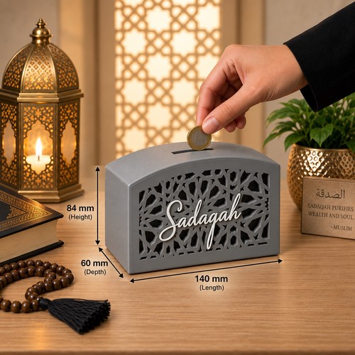 Personalised sadaqah box - personalised,