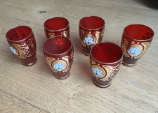 6 Murano Bohemian Enamel Shot Glasses