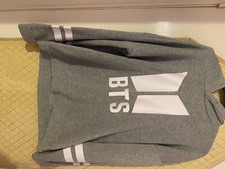grey BTS hoodie , size 8 but will fit size 4 and size 6 , soft , comfortable 